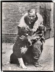 Balto with musher Gunnar Kaasen, who traveled the last leg of the Nome serum run. Photo by Brown Brothers, circa 1925." title="Balto with musher Gunnar Kaasen, who traveled the last leg of the Nome serum run. Photo by Brown Brothers, circa 1925.