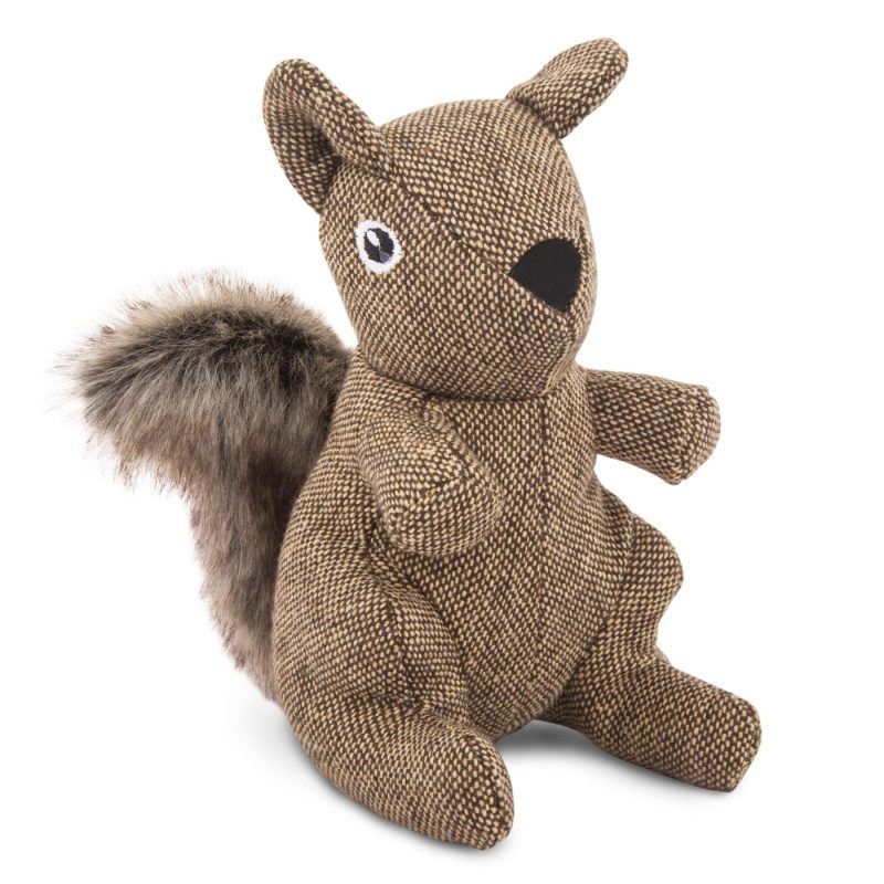 Tweed Squirrel Plush Dog Toy from Harry Barker