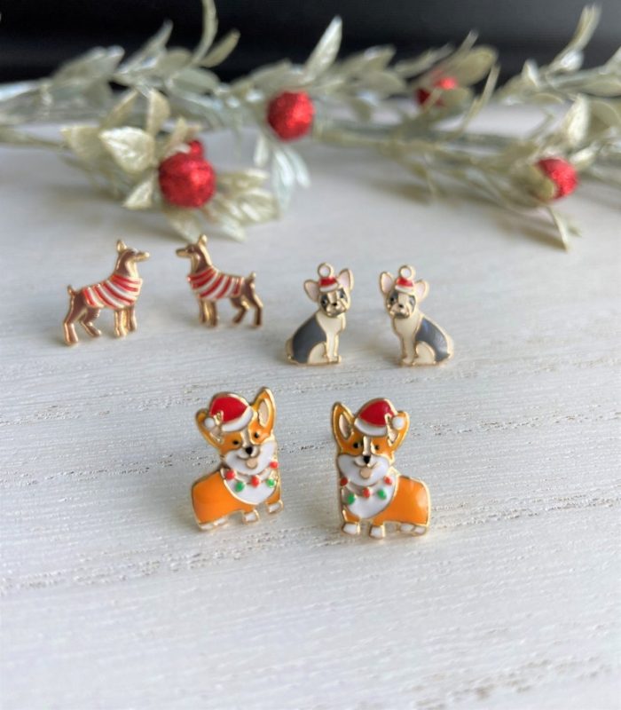 holiday dog earrings, holiday gift guide
